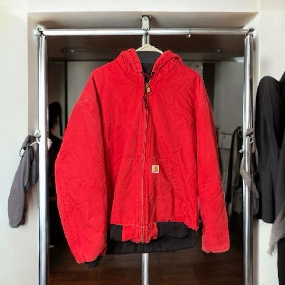 Carhartt Quilted Coat Jacket J140 XL Vintage Red Men’s Work Y2K - Picture 1 of 3